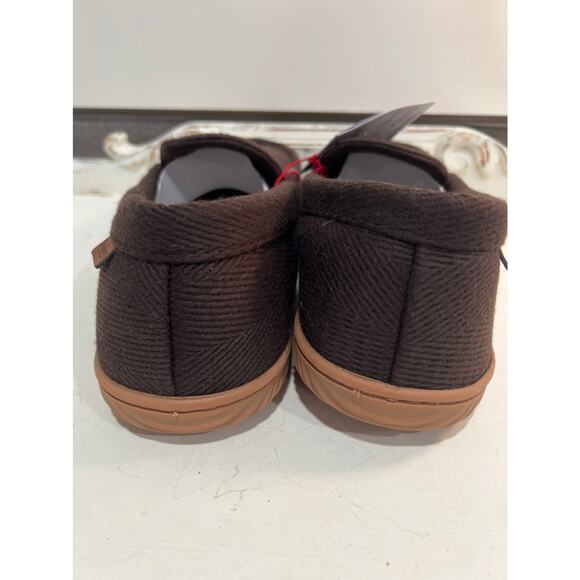 DEARFOAMS No Sweat Comfort  Gel Infused Memory Foam Brown Slippers Large 11-12 - Picture 5 of 6